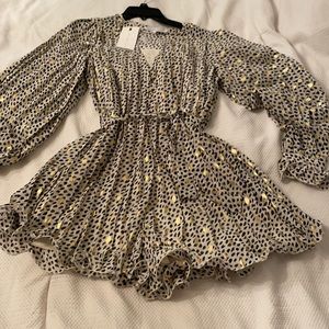 Leopard and gold romper